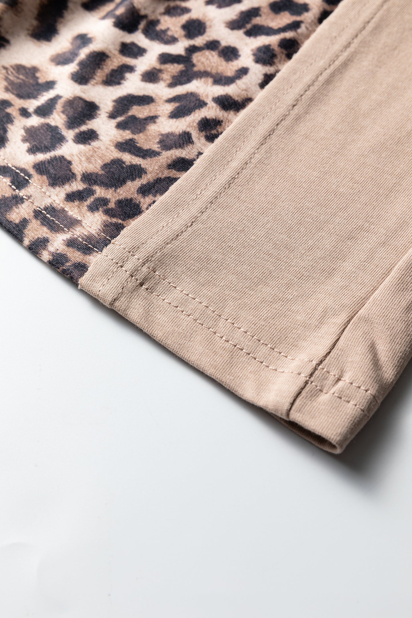 Straw Yellow Mineral Wash Leopard Patchwork Wide Leg Pants