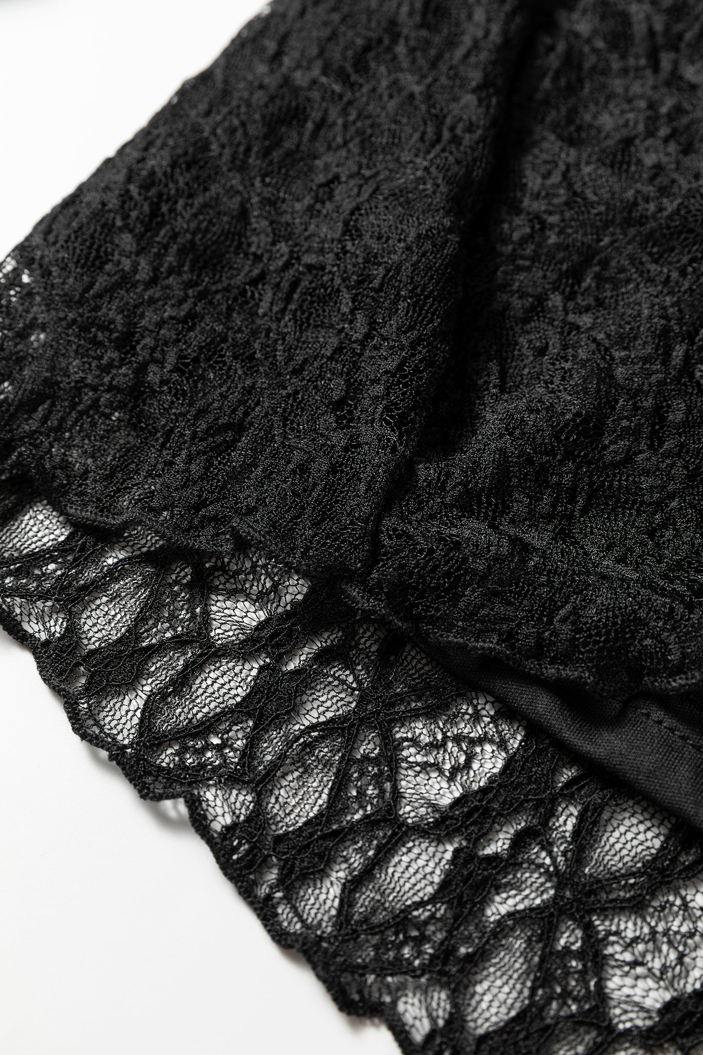 White Sheer Lace Long Sleeve Slim Henley Top