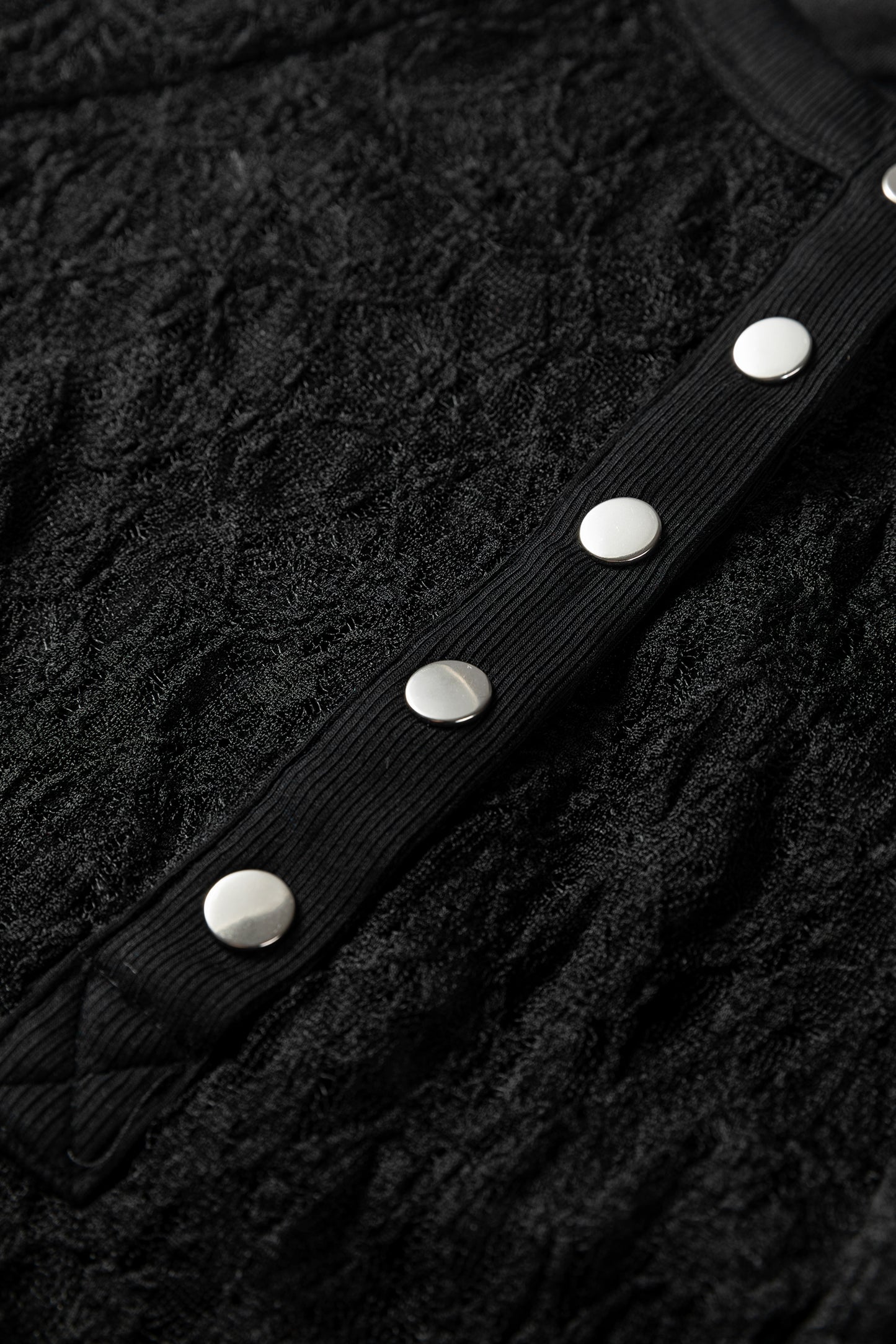 White Sheer Lace Long Sleeve Slim Henley Top