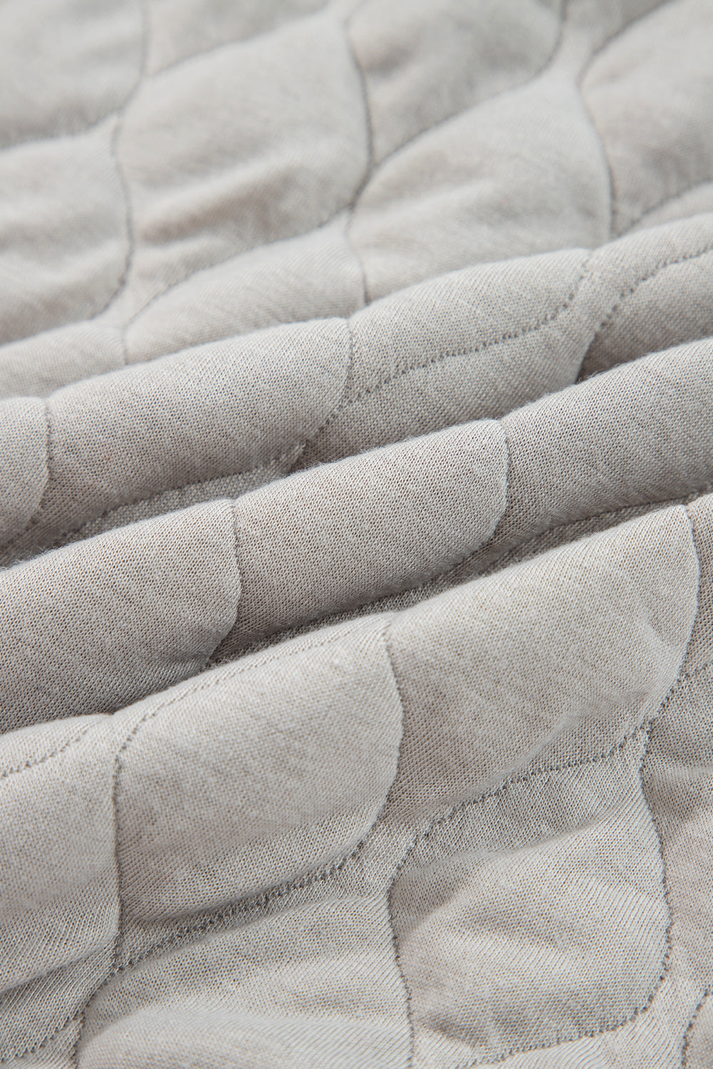 Gray Quilted Quarter Zip Plus Size Hoodie