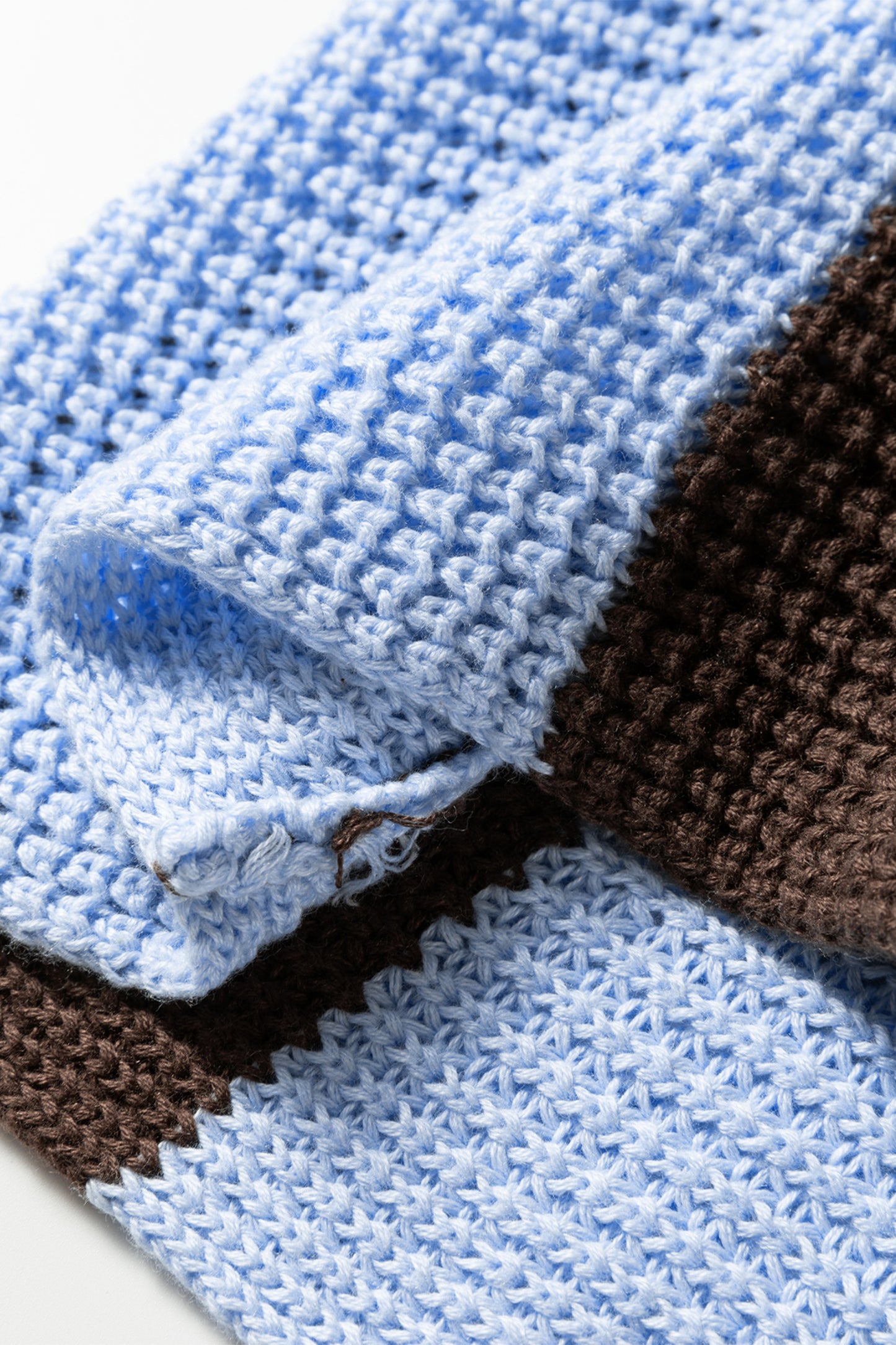 Fushia Striped Color Block Thermal Textured Knit Drop Shoulder Sweater