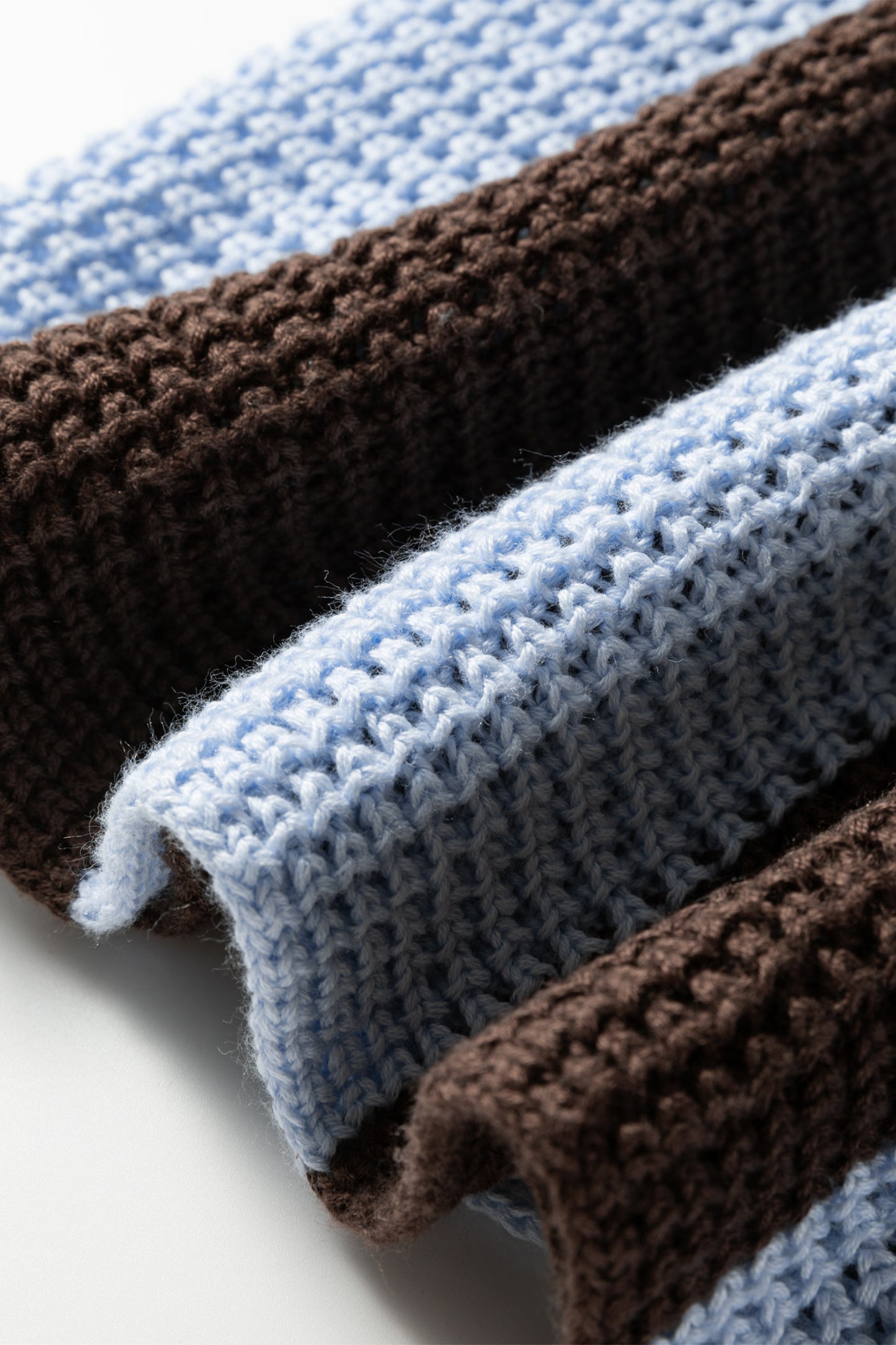 Fushia Striped Color Block Thermal Textured Knit Drop Shoulder Sweater