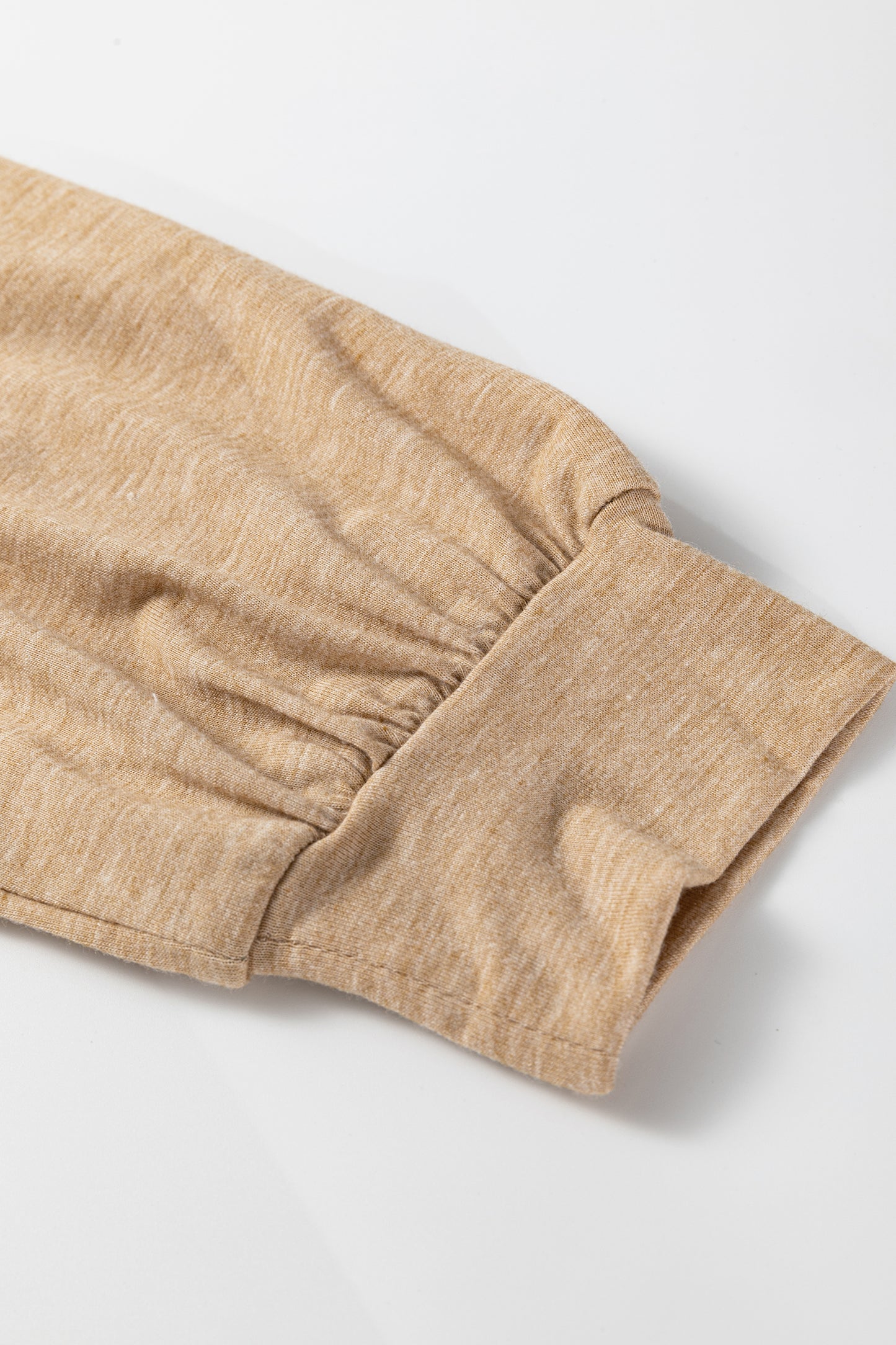 Jungle Green Exposed Stitching Colorblock V Neck Long Sleeve Top