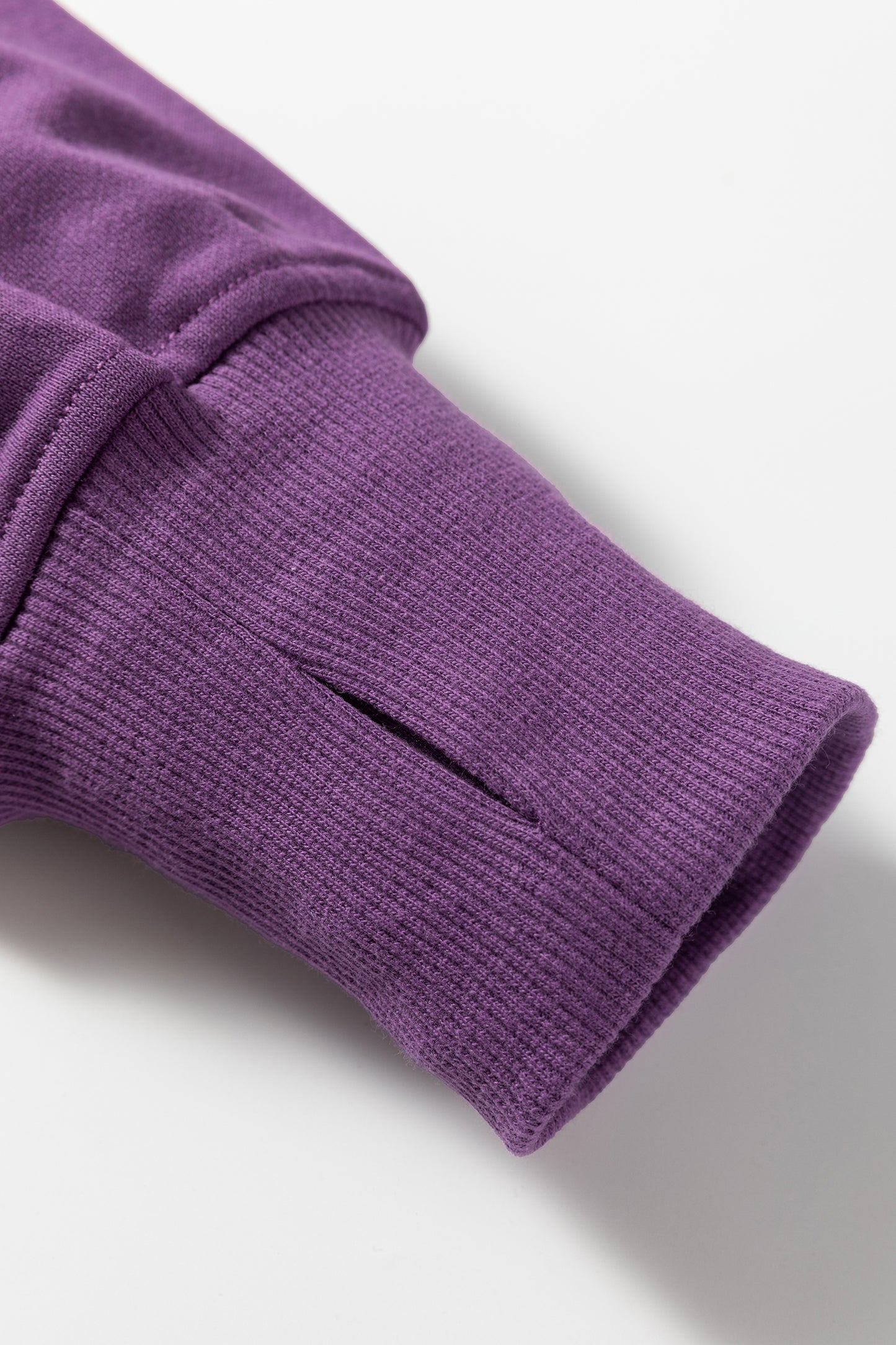 Orchid Mist Solid Color Oversize Slit Sweatshirt Ribbed Leggings 2pcs Set