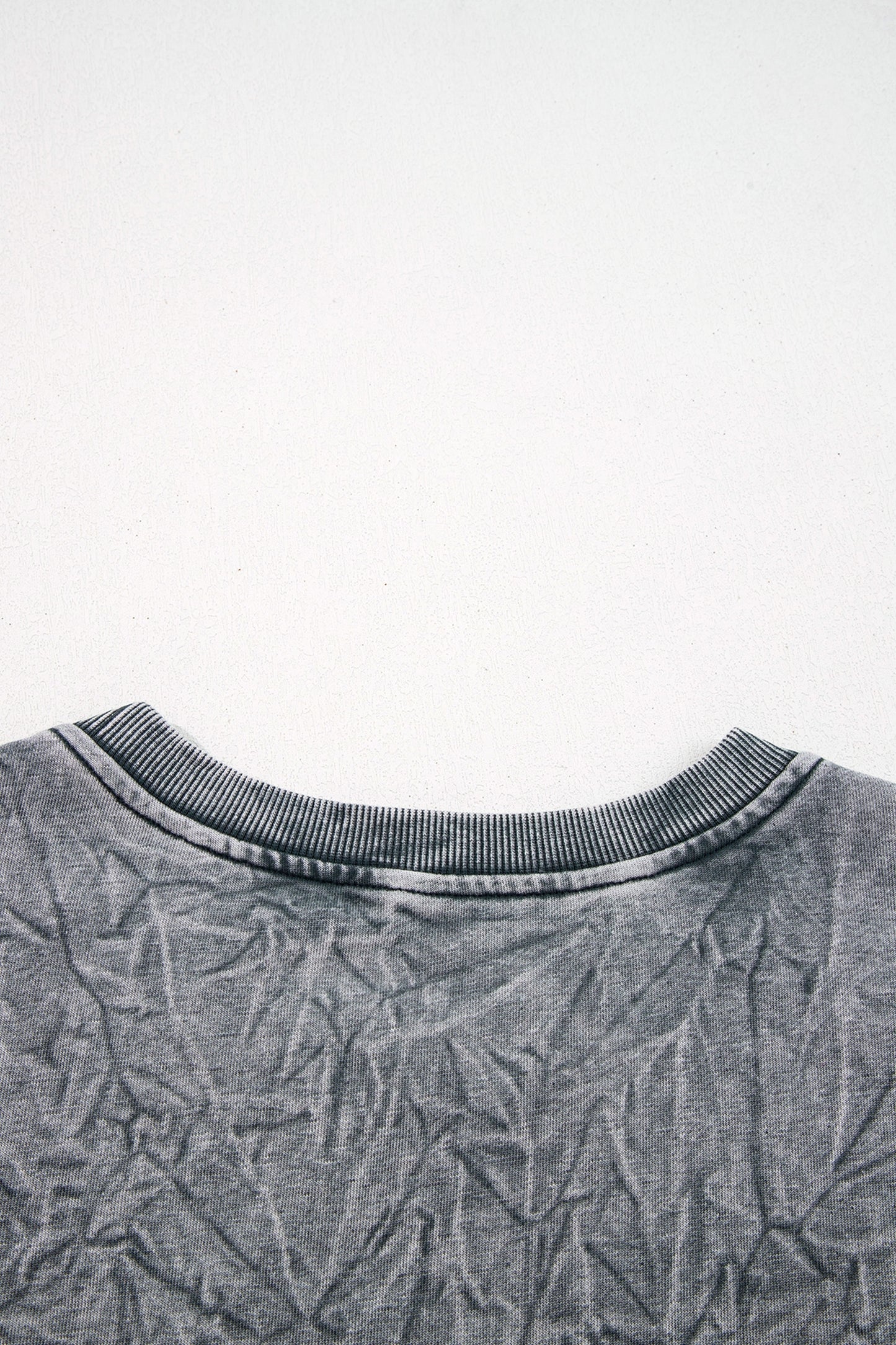 Real Teal saved by grace Letter Embroidery Mineral Wash Loose Sweatshirt