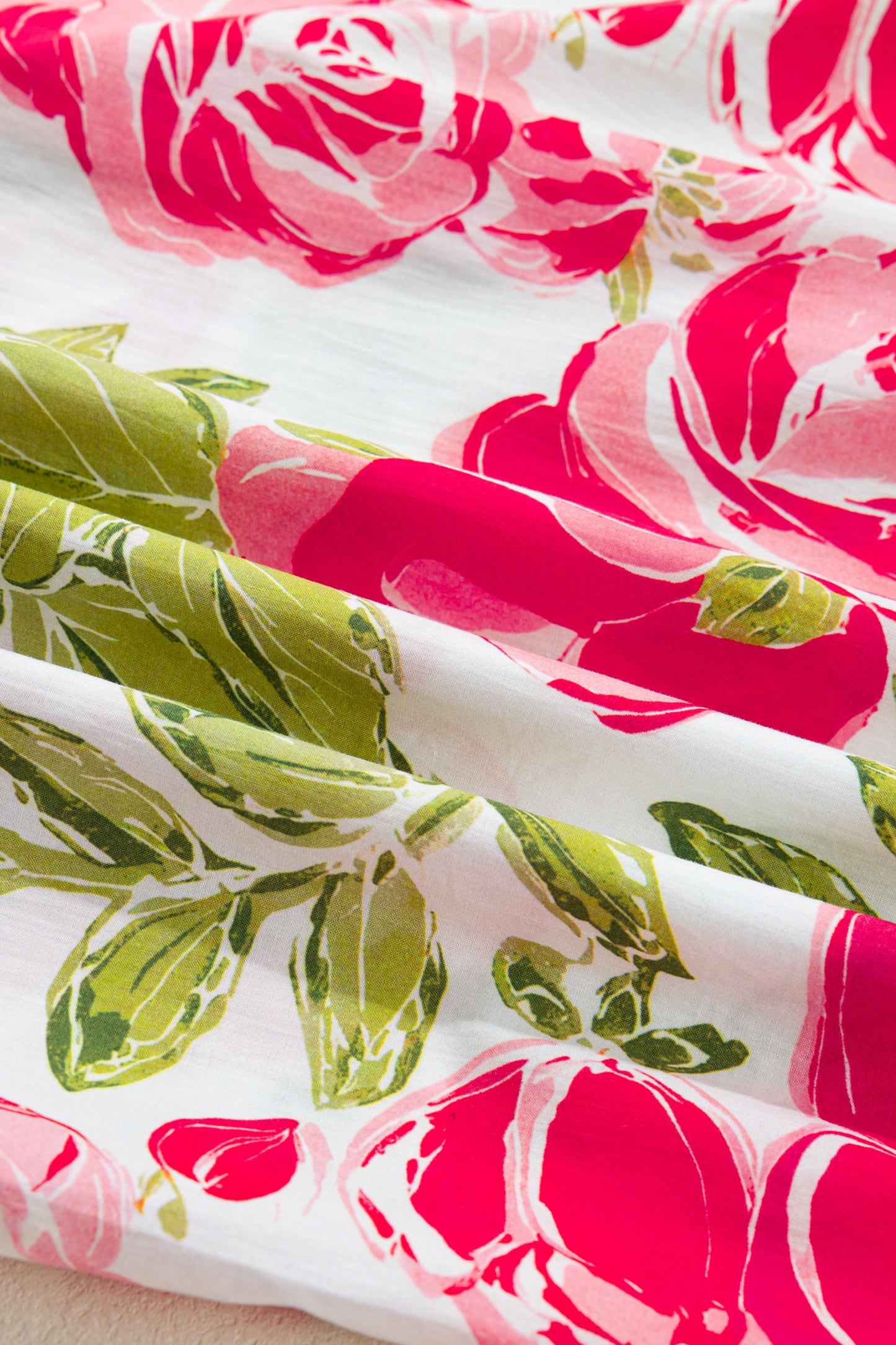 Pink Flower Print Striped Trim Frilled Collar Short Sleeve Shirt