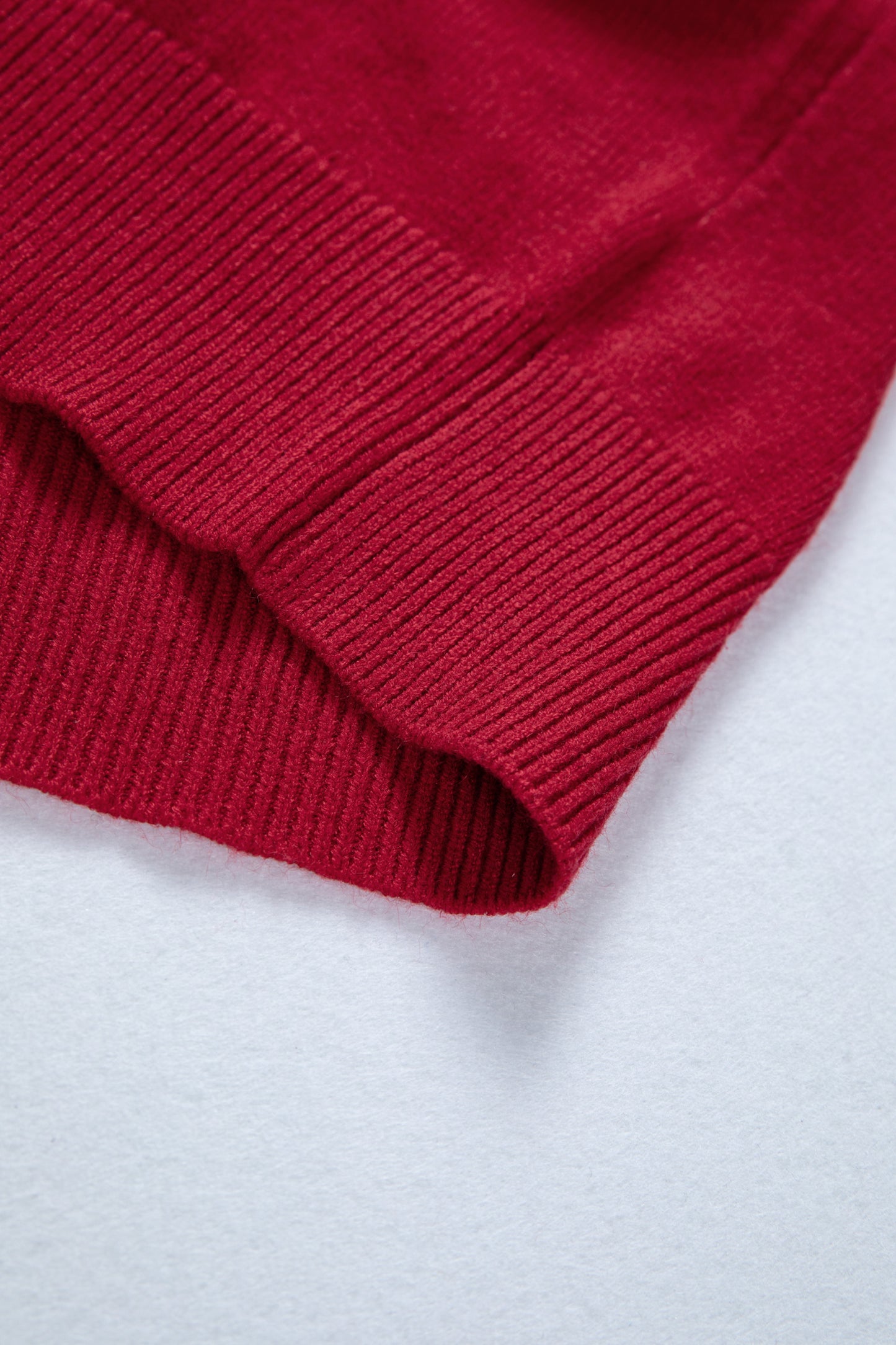 Sleet Lace Trim Patchwork Buttoned Cuffs Loose Sweater