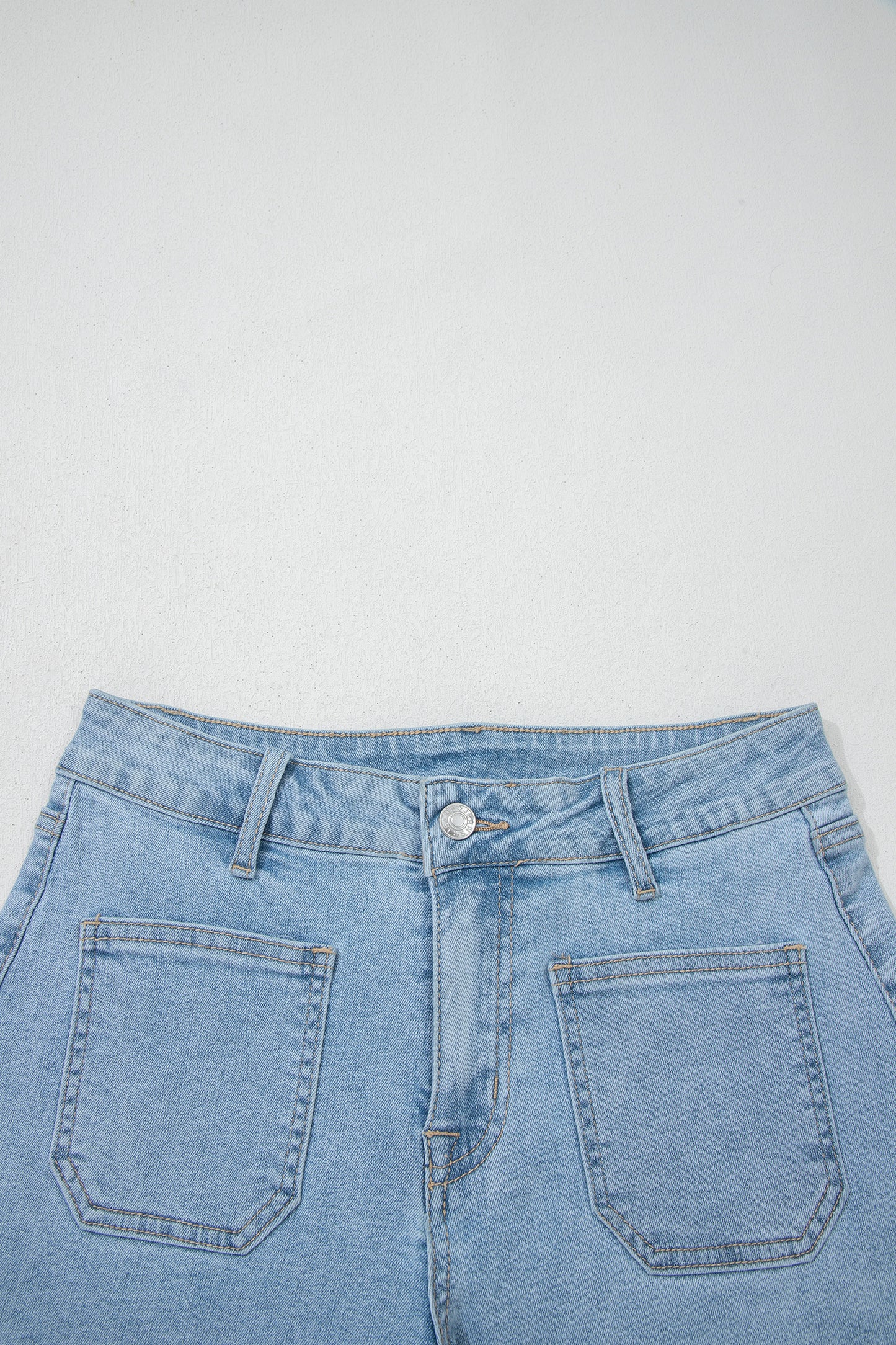 Myosotis High Rise Patch Pocket Denim Shorts