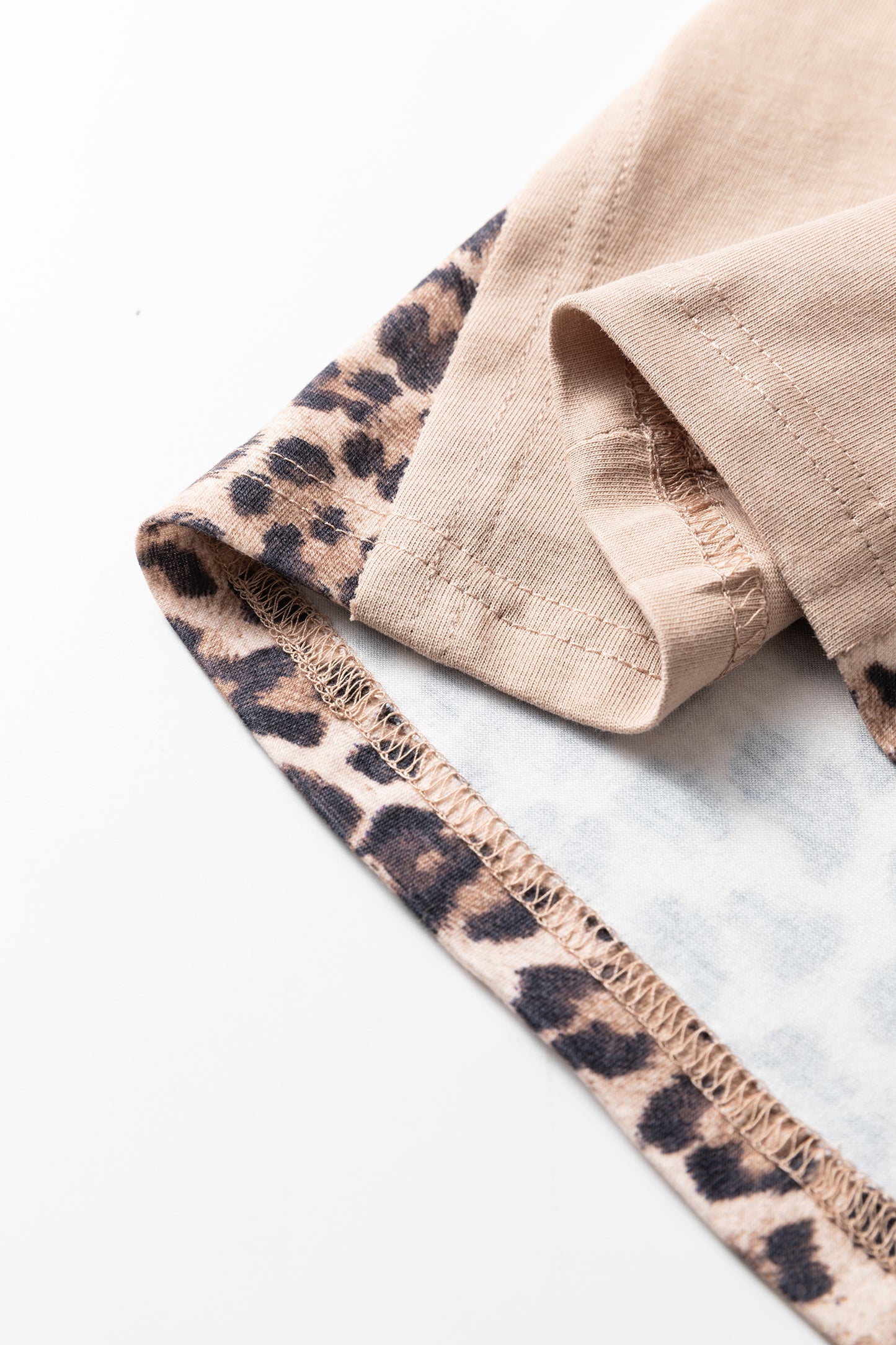 Straw Yellow Mineral Wash Leopard Patchwork Wide Leg Pants