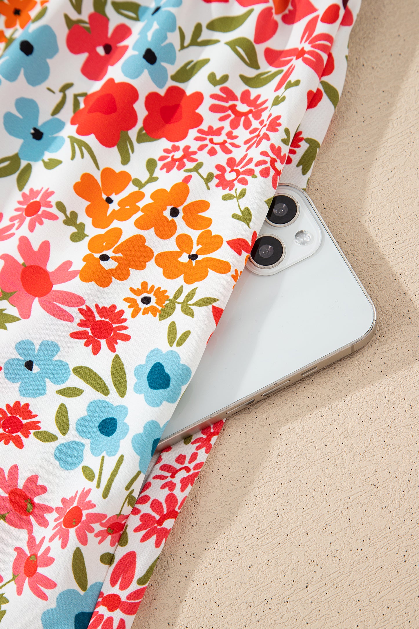 Pink Plus Size Button V Neck Leopard Print Puff Sleeve Loose Mini Dress