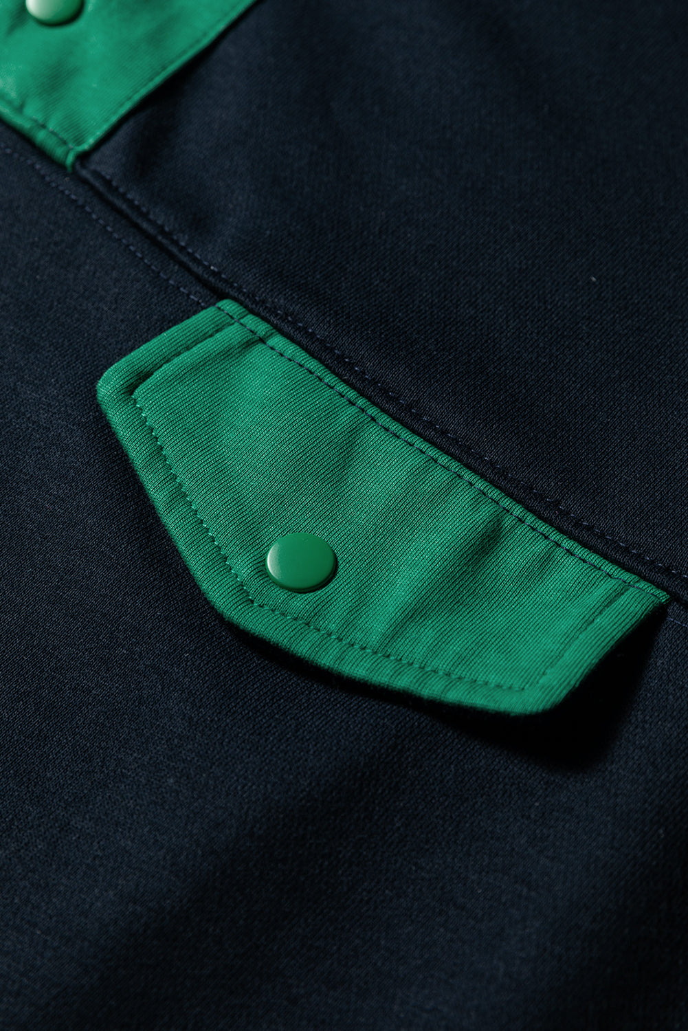 Red Dahlia Color Block Patchwork Half Button Pullover and Shorts 2pcs Outfit