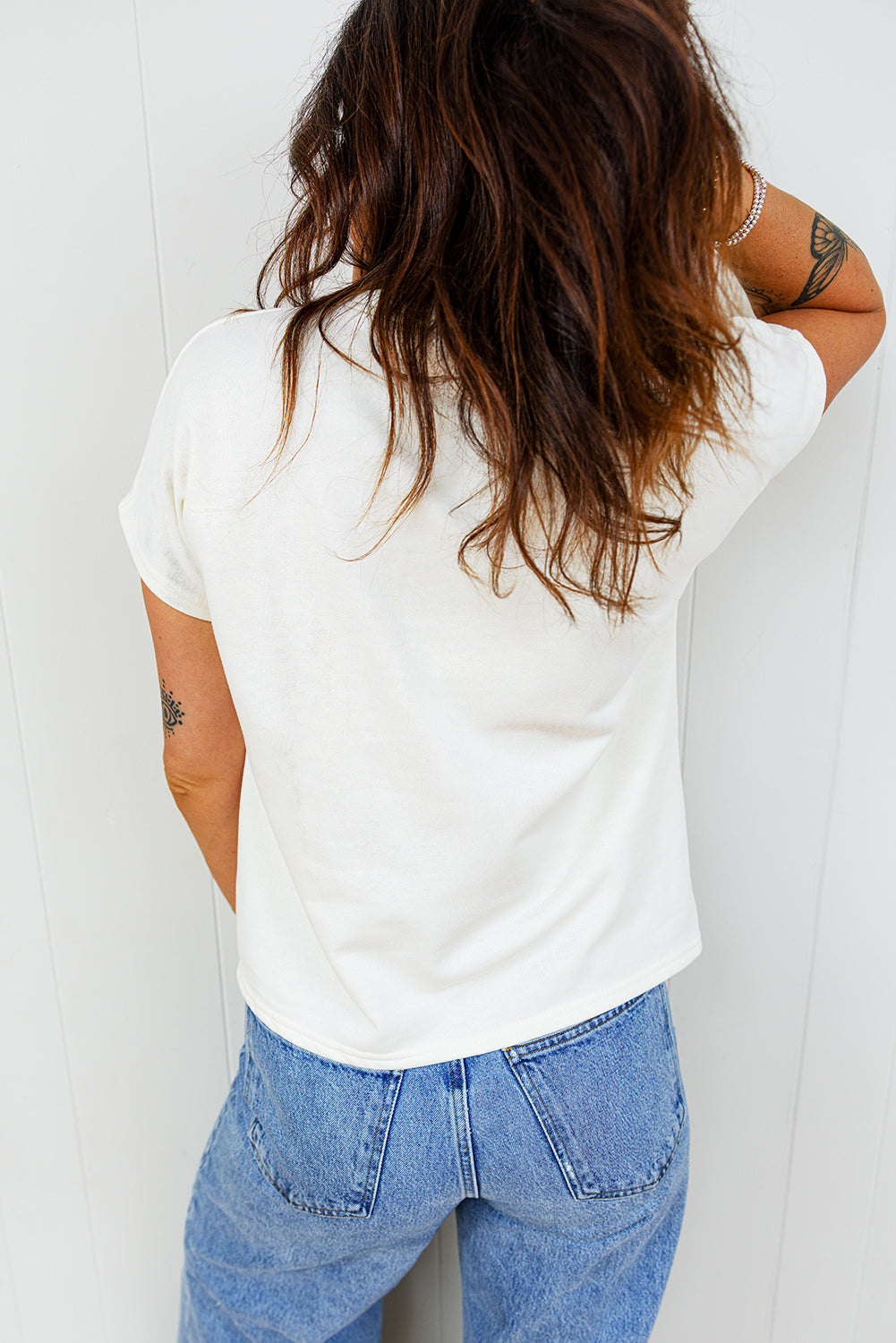 Pink Leopard Bow Embroidered Cotton Round Neck T Shirt