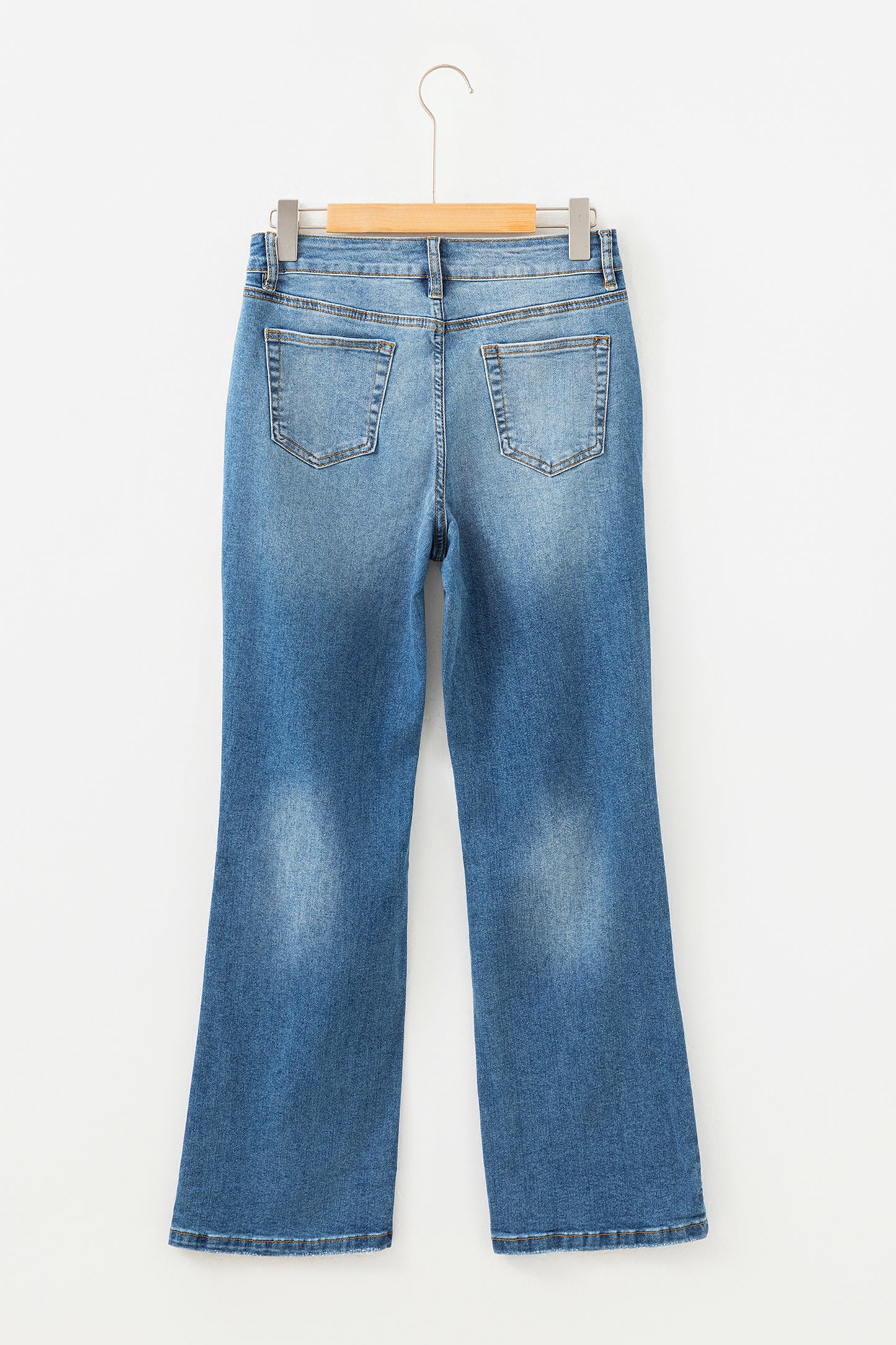 Myosotis Mid Rise Distressed Sneak Peek Straight Leg Jeans