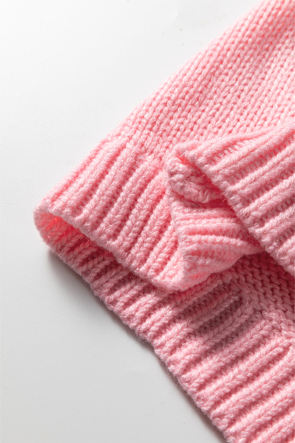 Light Pink Christmas Tree Print Open Front Drop Shoulder Midi Cardigan