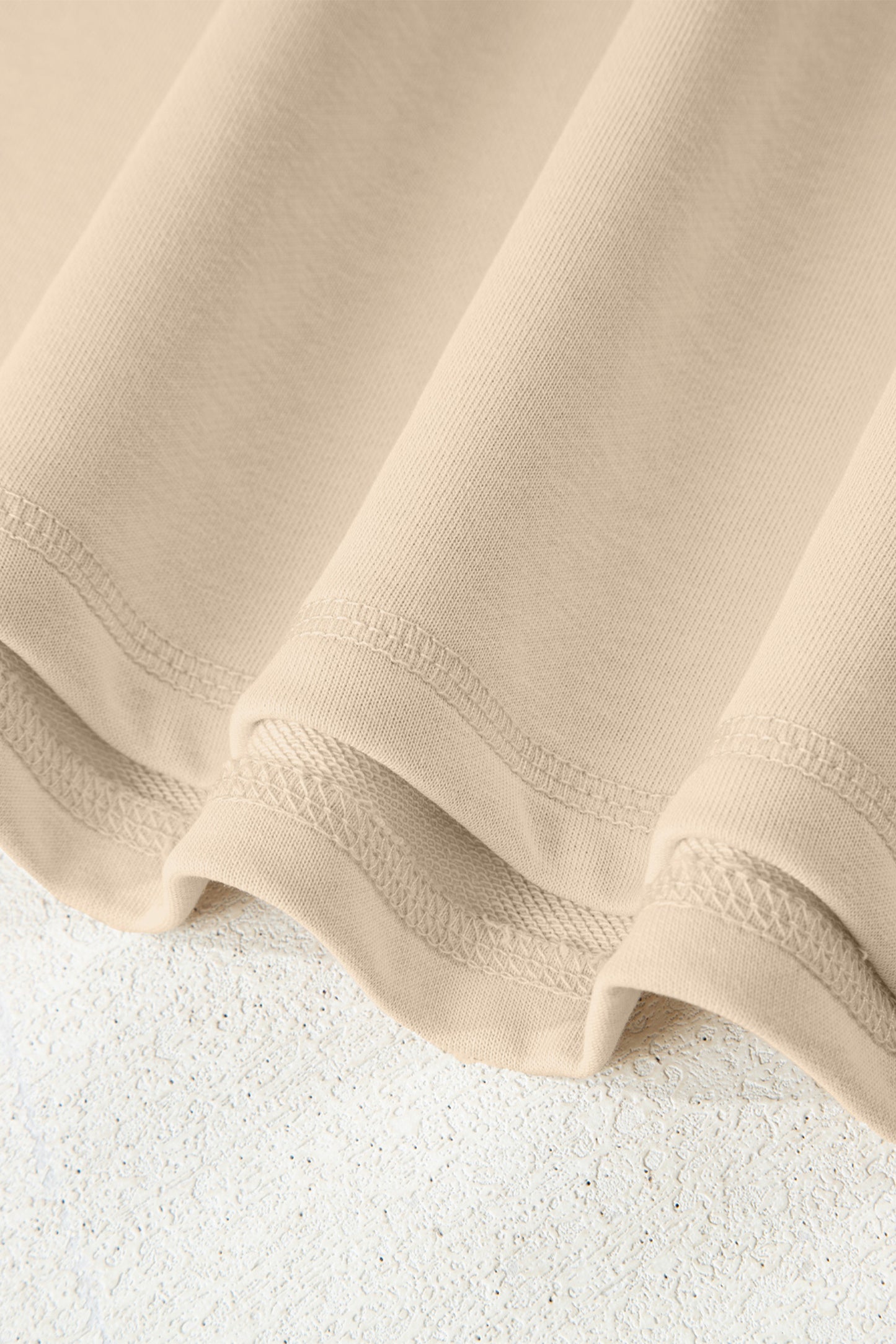 Orchid Petal Solid Color Raw Seam Patchwork Baggy Sweatshirt