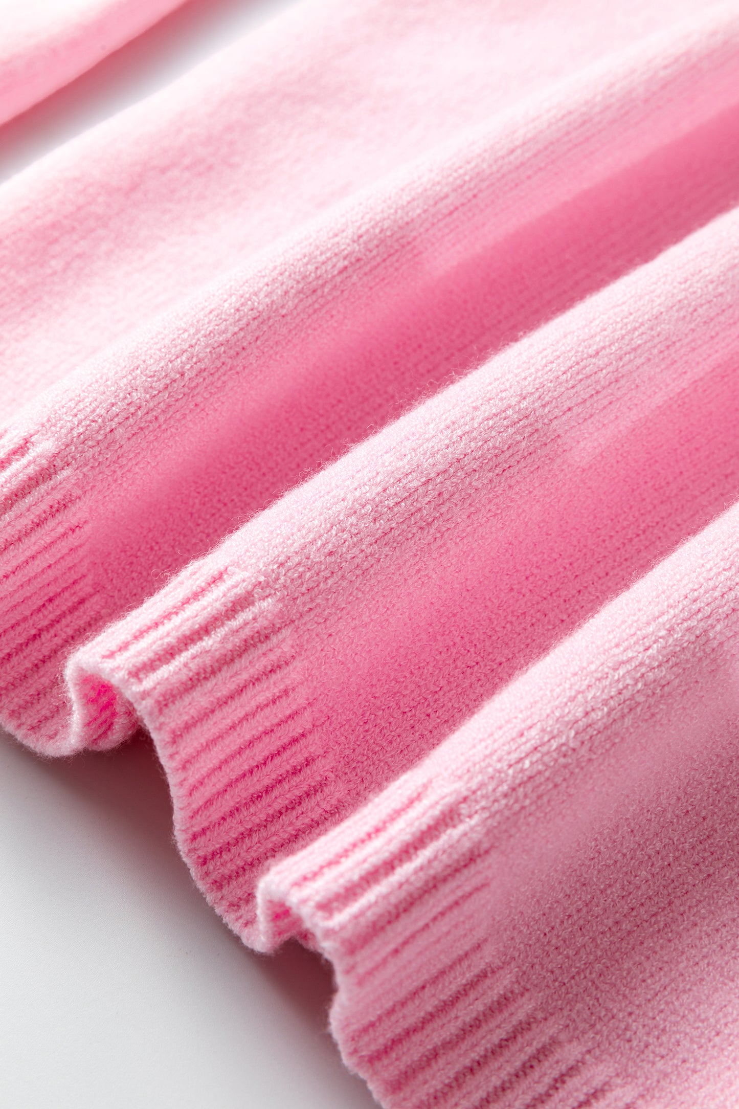 Pink Solid Color Knit Loose Bracelet Sleeve Dolman Sweater