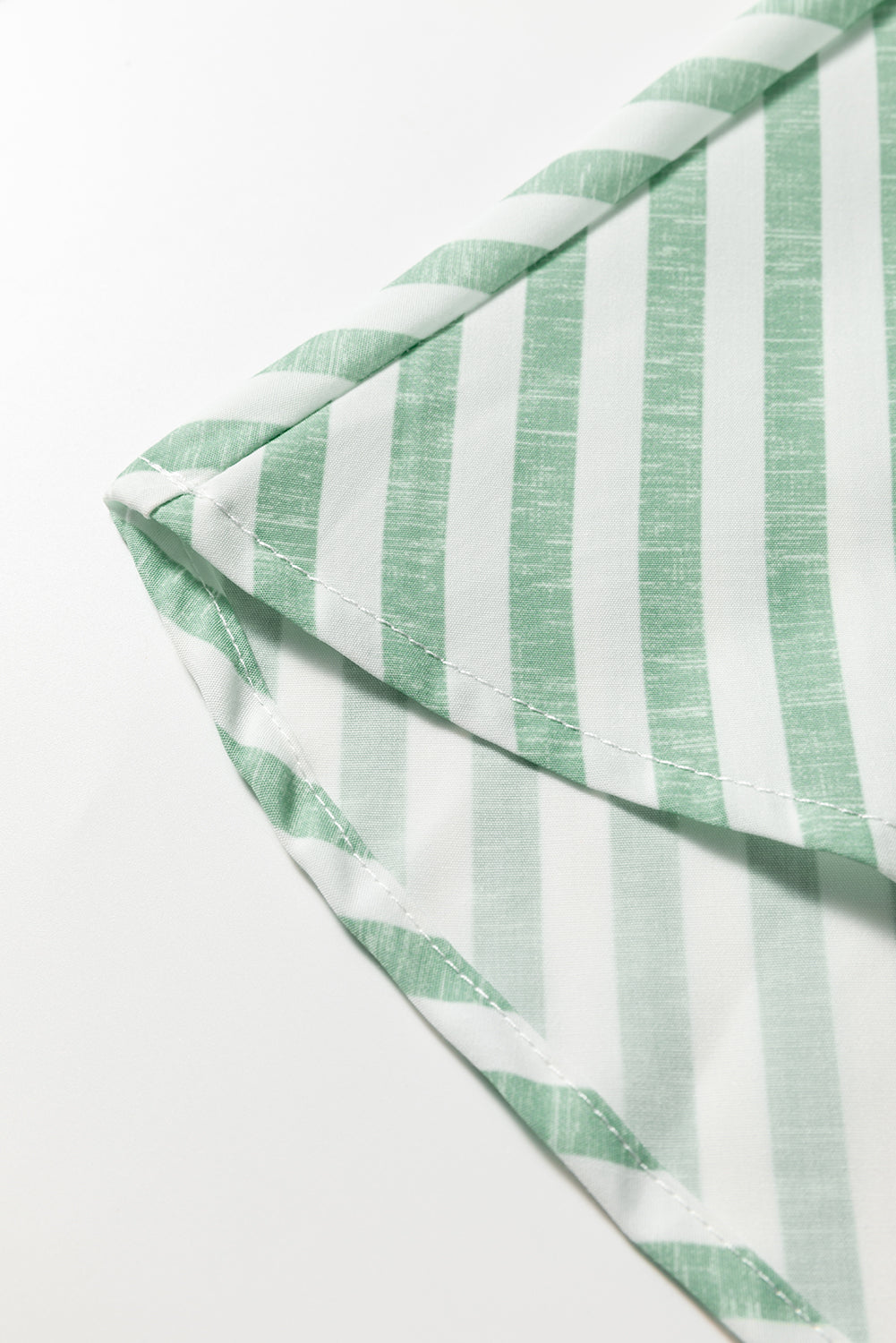 Green Stripe Half Zip Long Sleeve Swing Top