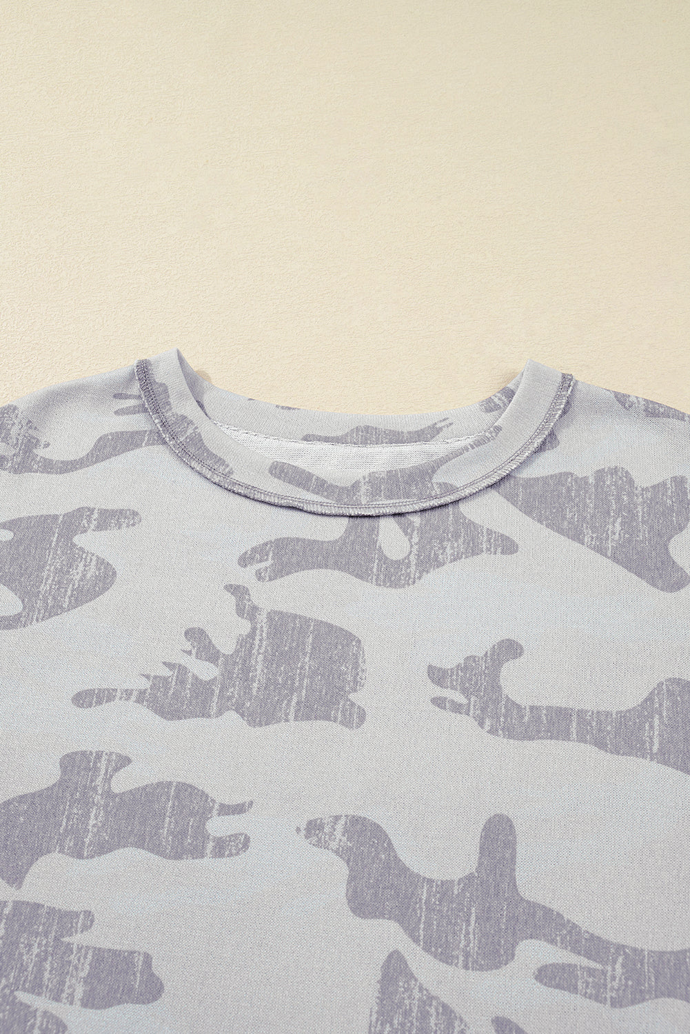 Multicolour Camouflage Print Round Neck Plus Size Sweatshirt