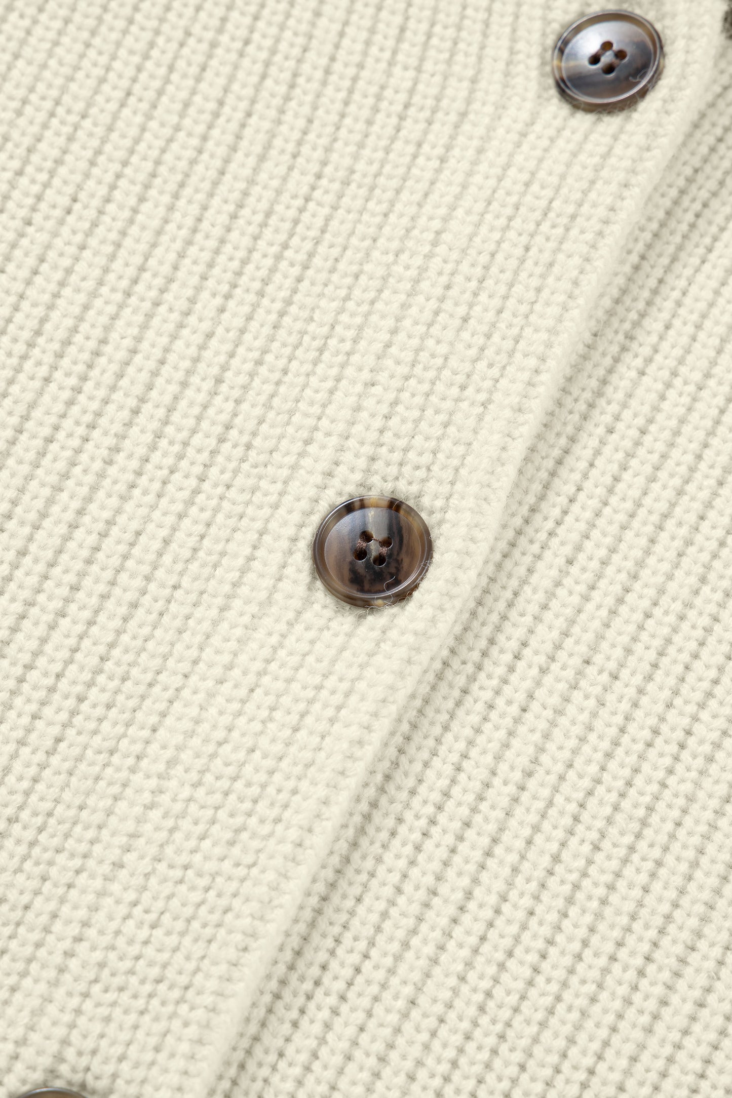 White Color Block Ribbed Knit Button Down Sweater Cardigan