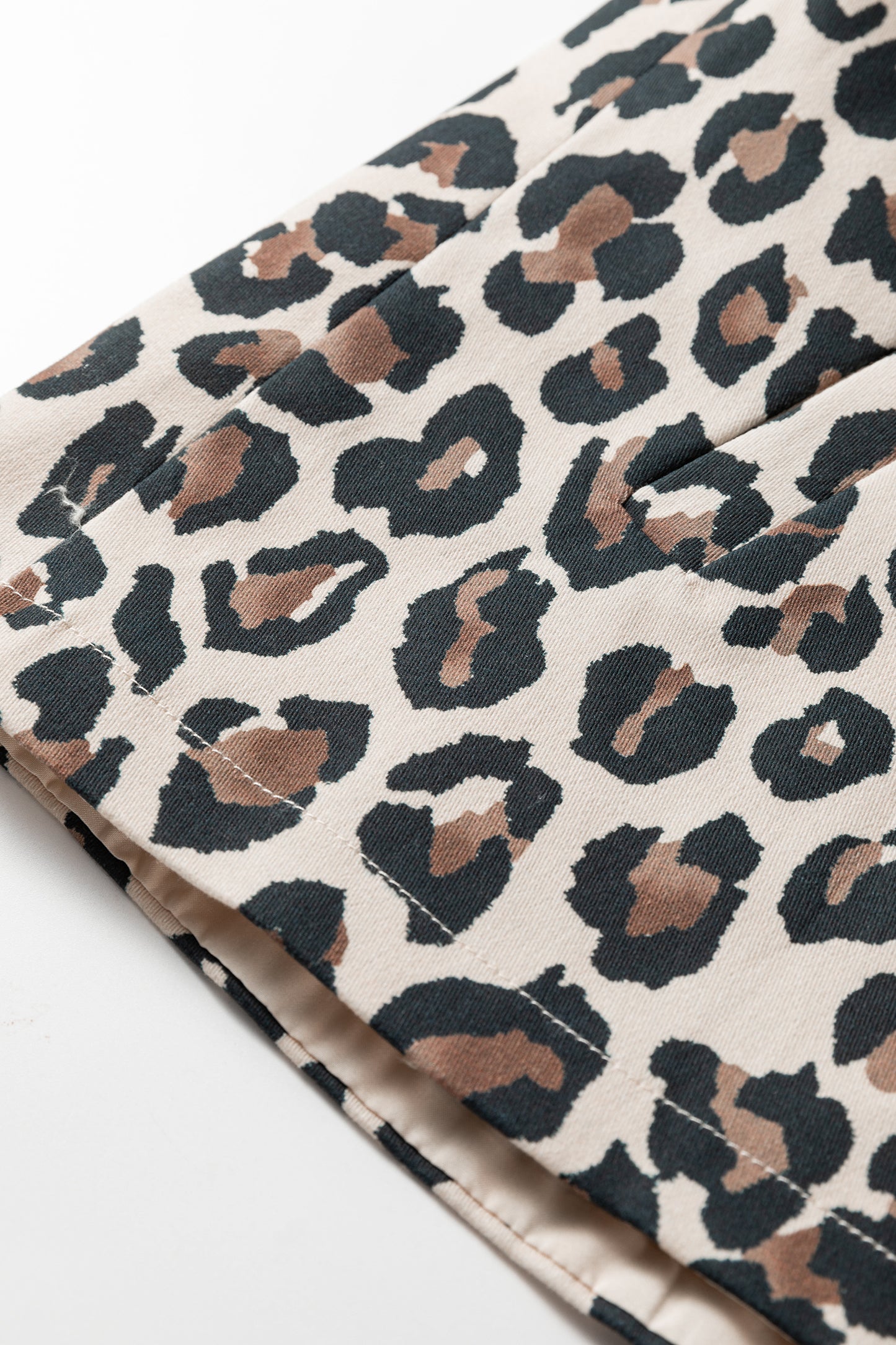 Brown Leopard Open Front Jacket Vest