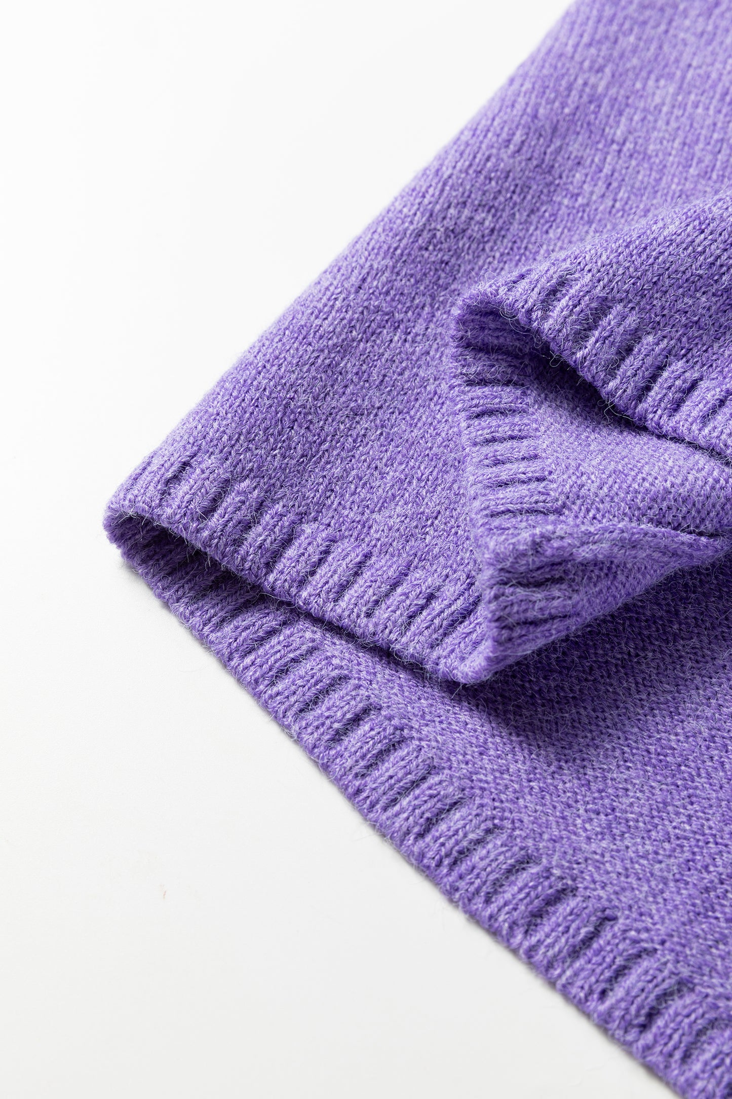 Wisteria Solid Color Knit Button Drop Shoulder Sweater Cardigan