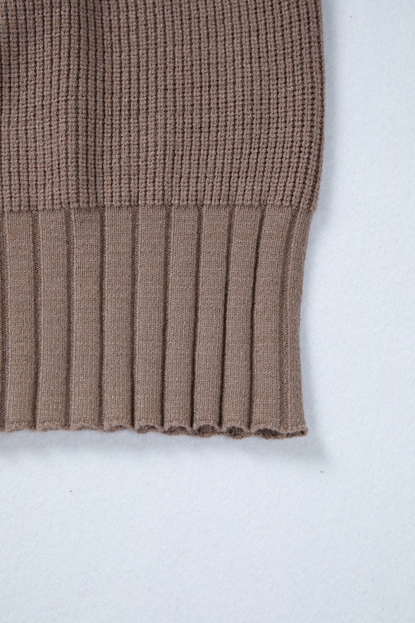 Goat Mixed Texture Knit Button V Neck Sweater Cardigan