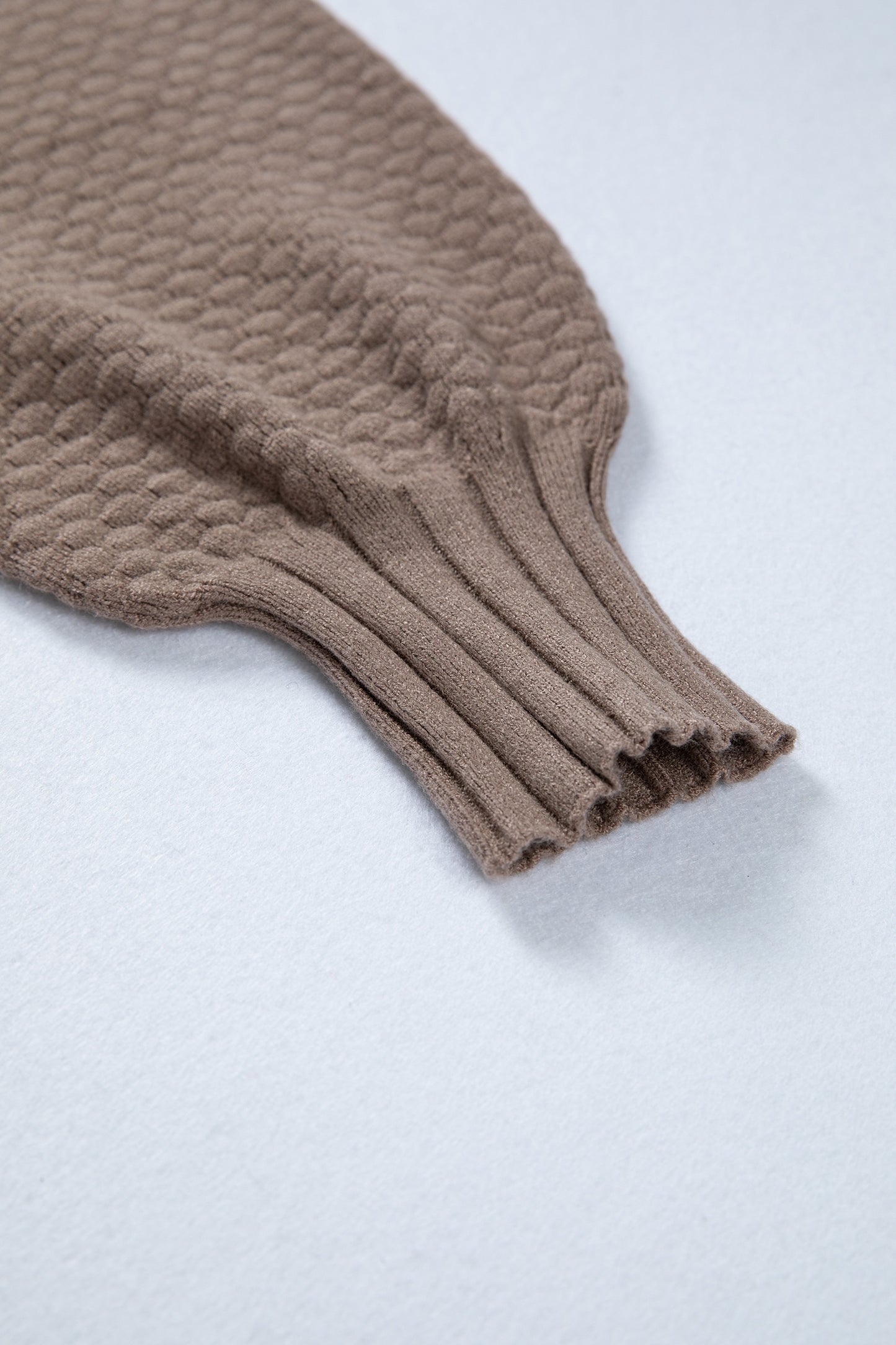 Goat Mixed Texture Knit Button V Neck Sweater Cardigan