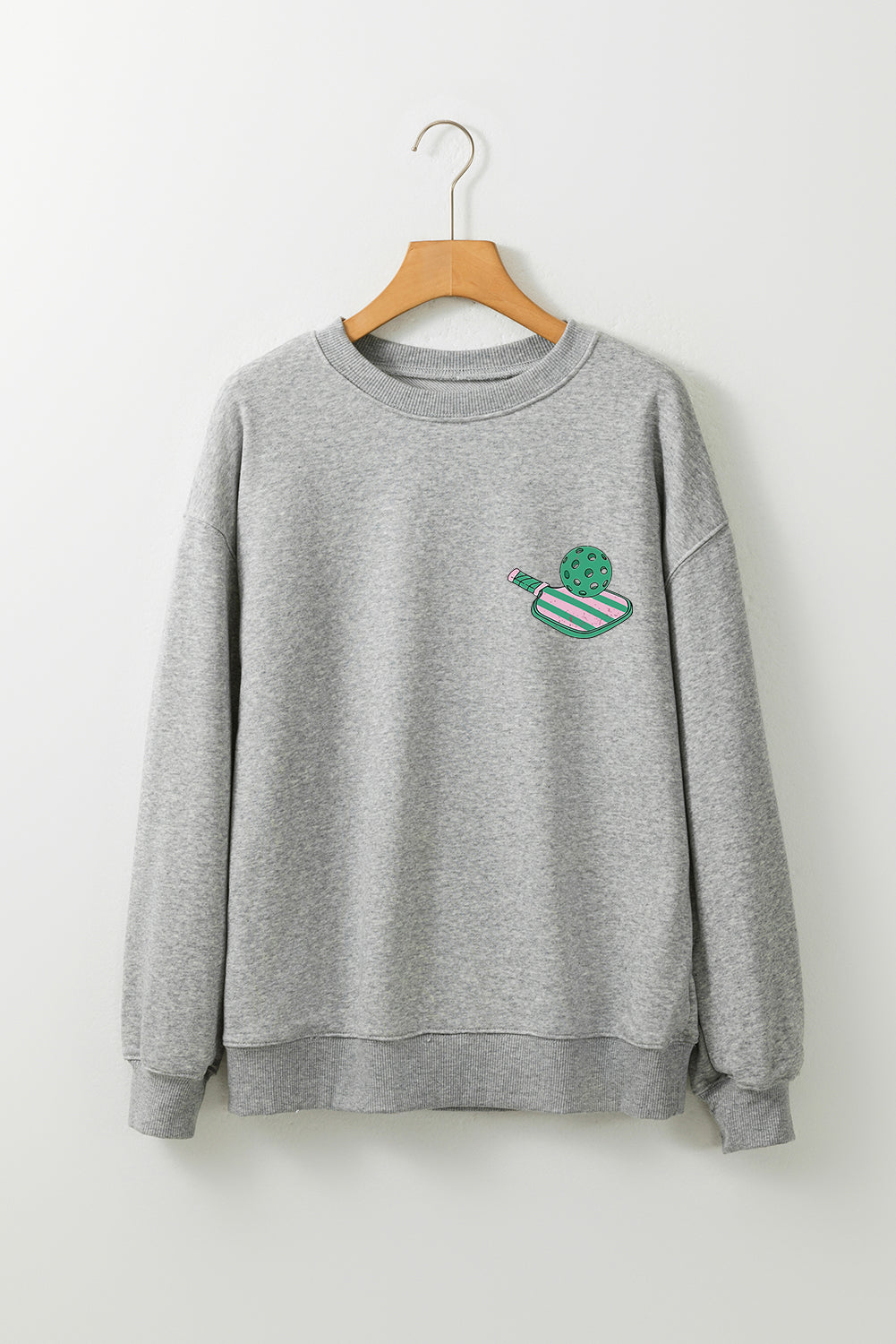 Gray PICKLE BALL SOCIAL CLUB Game Day Fashion Graphic Sweatshirt