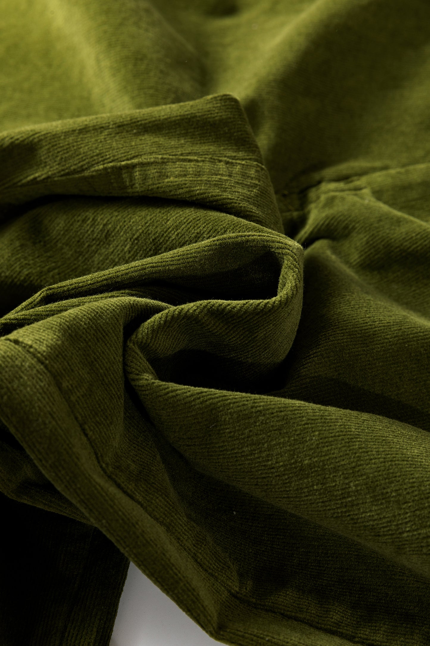 Vineyard Green Corduroy Solid Color High Waist Wide Leg Pants