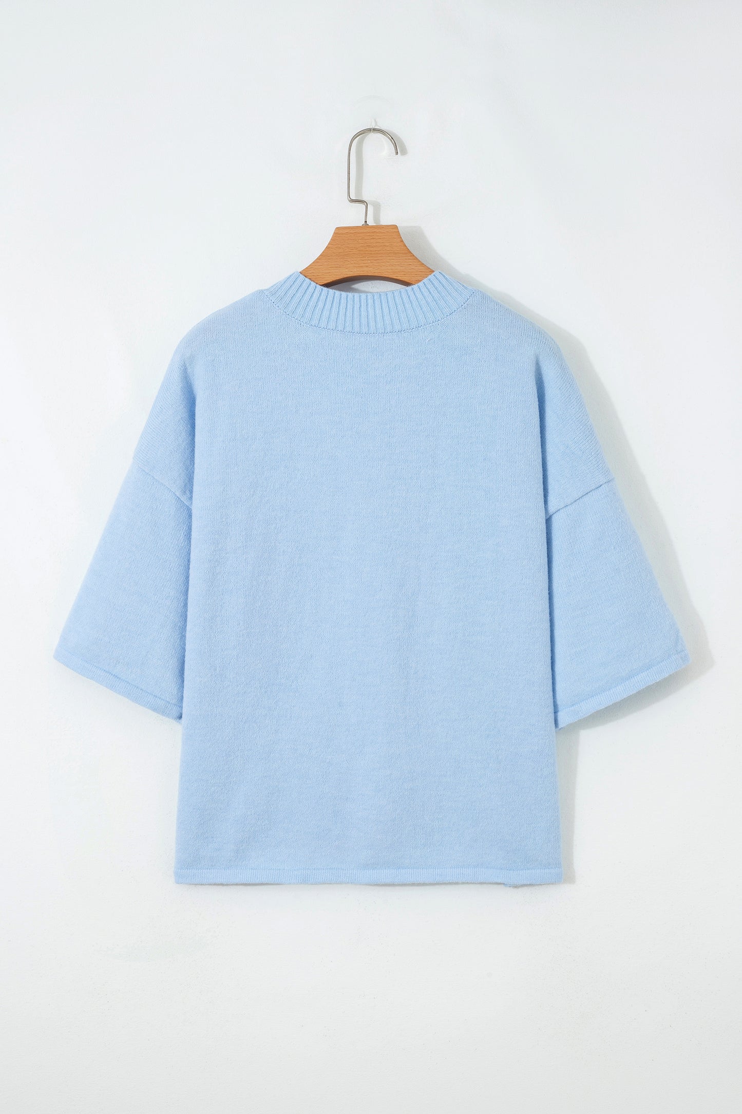 Peach Blossom 3/4 Sleeve Boxy Knit Button Down Sweater Cardigan